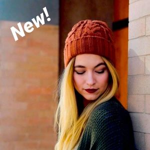 Soft Luxe Fold Over Beanie in Rust